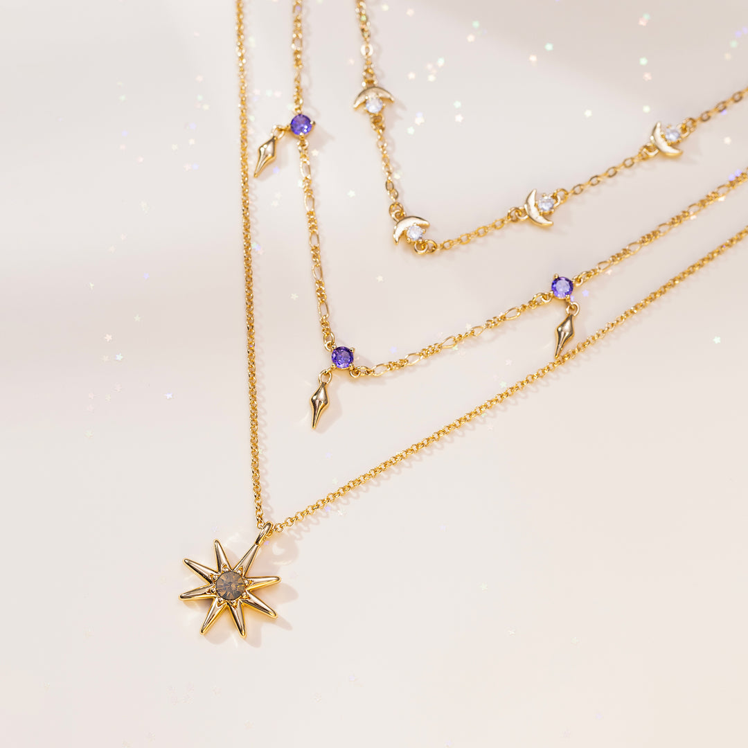 Selenichast Sun Moon Layered Necklace