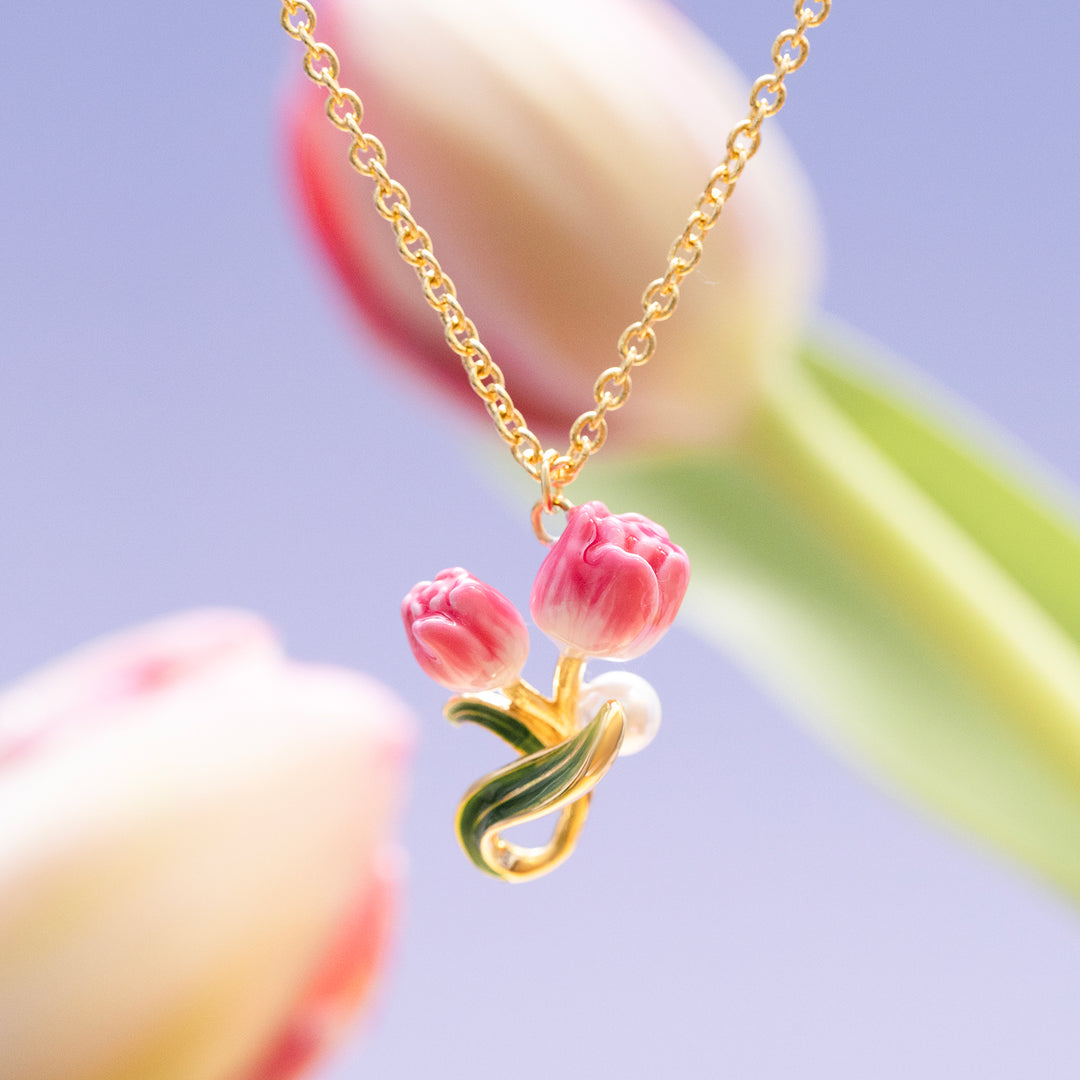 Selenichast Tulip Necklace Enamel Jewelry