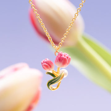 Selenichast Tulip Necklace Enamel Jewelry