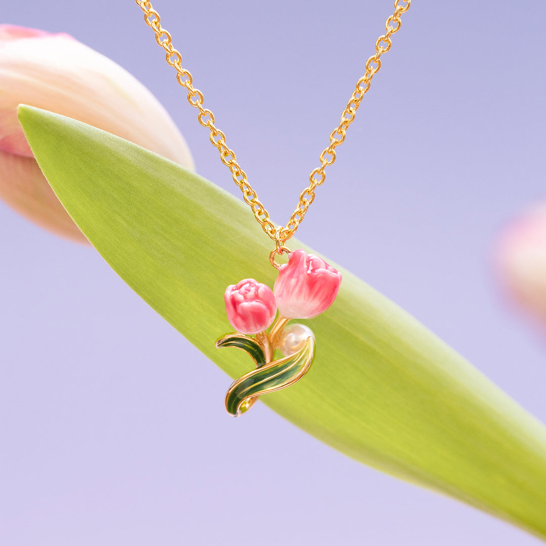 Selenichast Tulip Necklace 18K Gold Jewelry