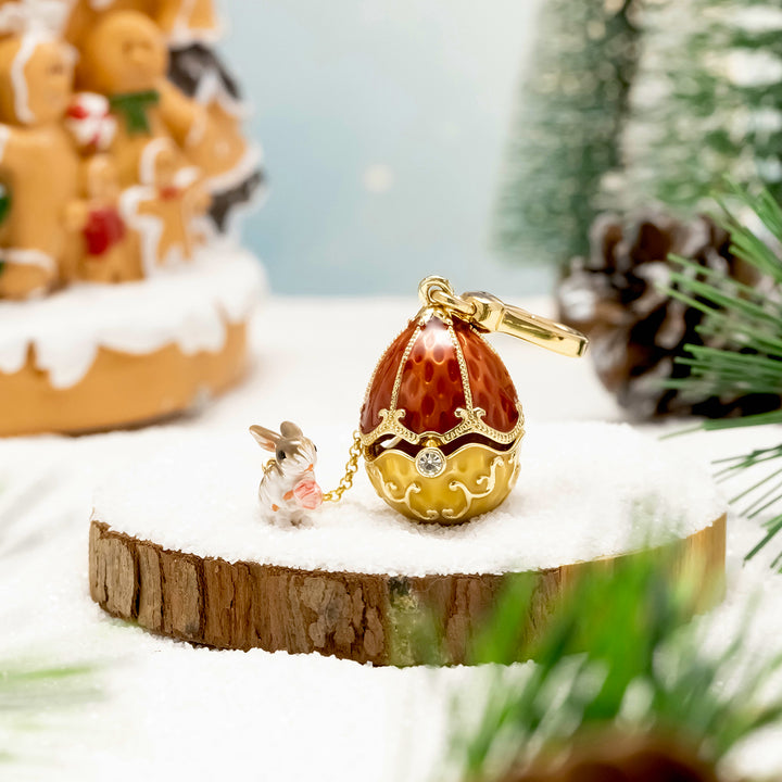 Rabbit & Rose Egg Locket Charm