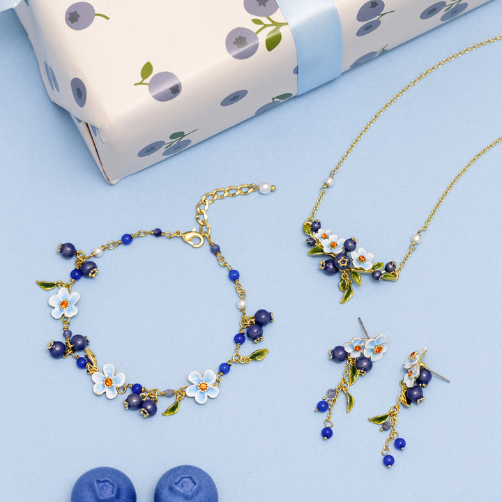 Selenichast Blueberry Blossom Jewelry Set with Gift Wrapping