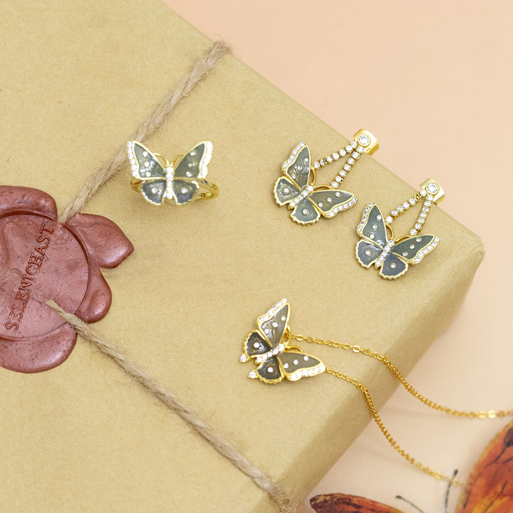 Butterfly Jewelry Set with Gift Wrapping
