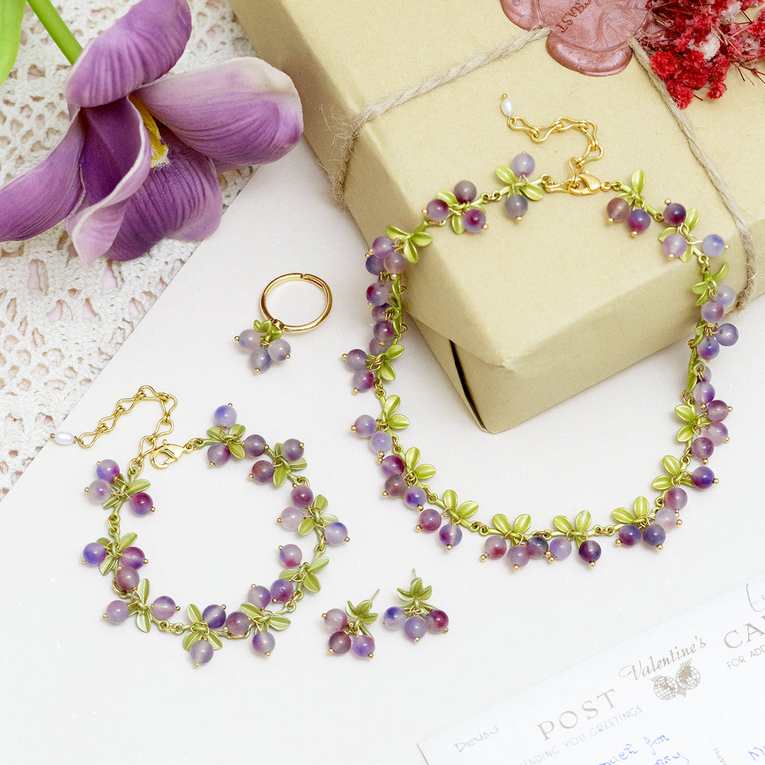 Selenichast Purple Berry Jewelry Set with Gift Wrapping