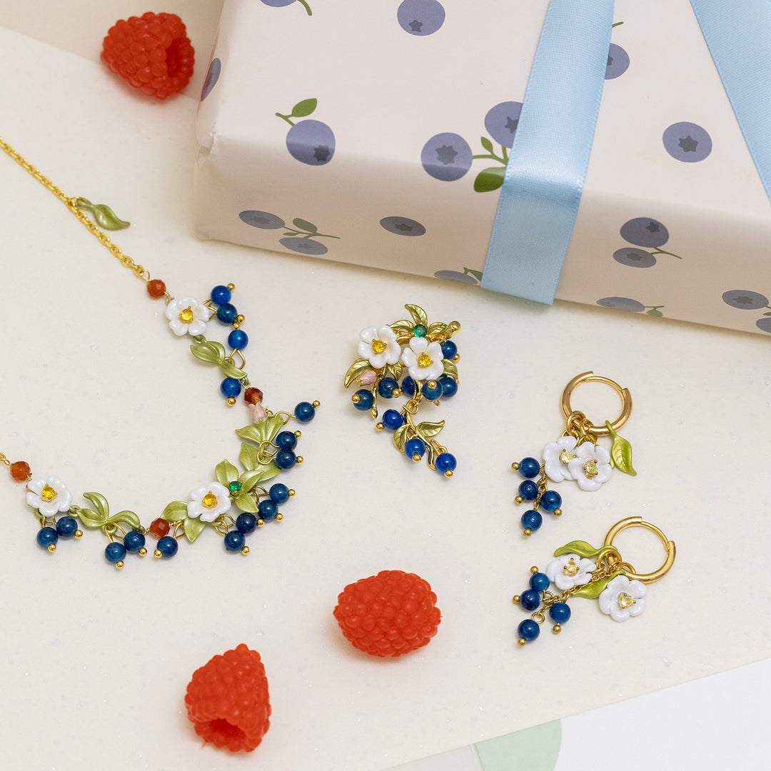 Selenichast  Blueberry Flower Jewelry Set with Gift Wrapping