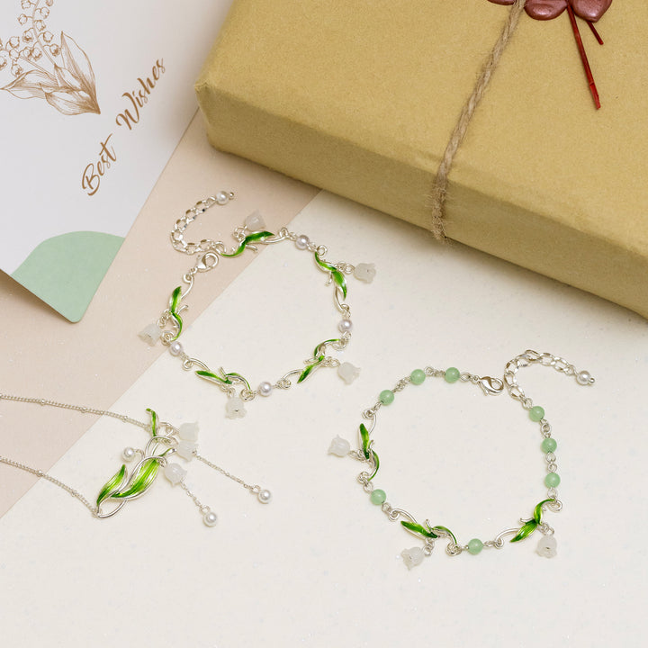 Lily of the Valley Jewelry Set with Gift Wrapping