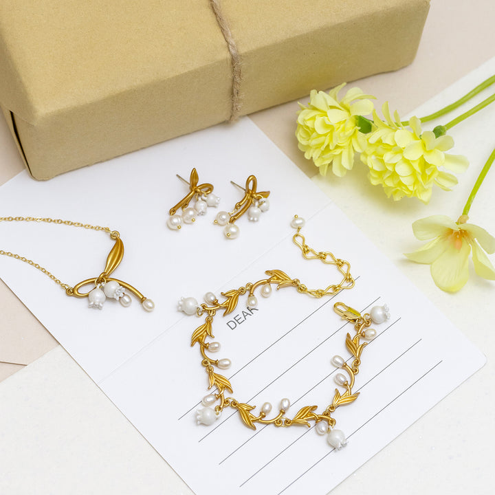 Lily of the Valley Jewelry Set with Gift Wrapping