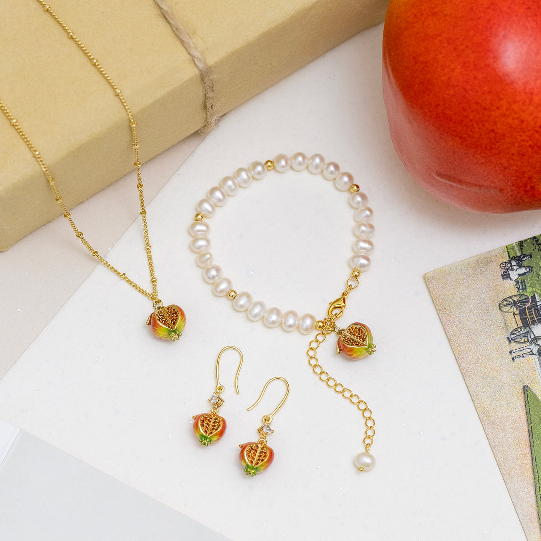 Selenichast Pomegranate Jewelry Set with Gift Wrapping
