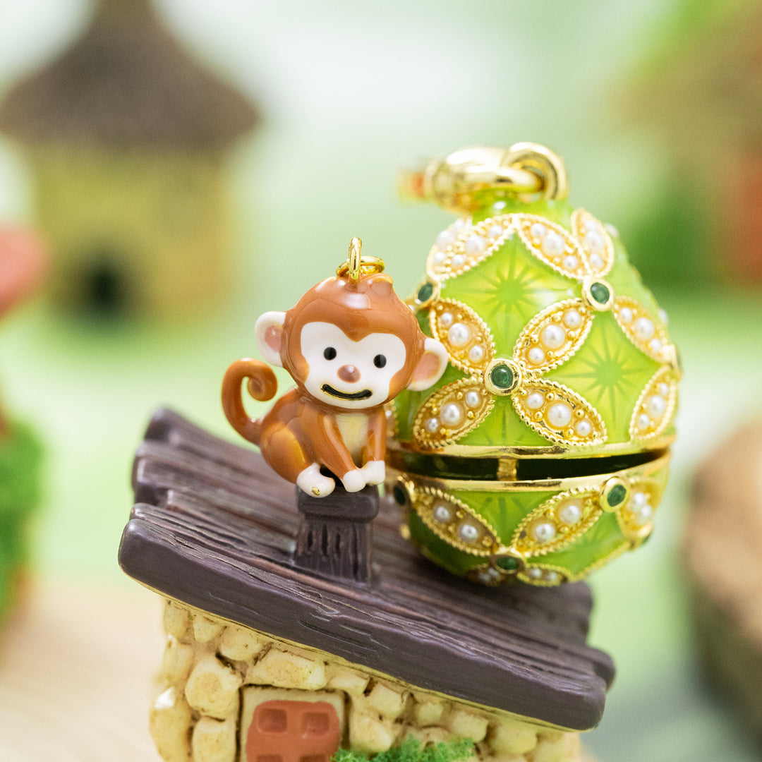 Selenichast Monkey Egg Locket Necklace