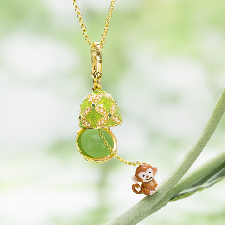 Monkey Egg Locket Necklace