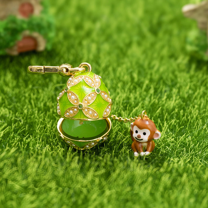 Selenichast Monkey Egg Locket Necklace Locket Jewelry