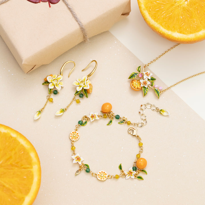 Selenichast Orange Jewelry Set with Gift Wrapping