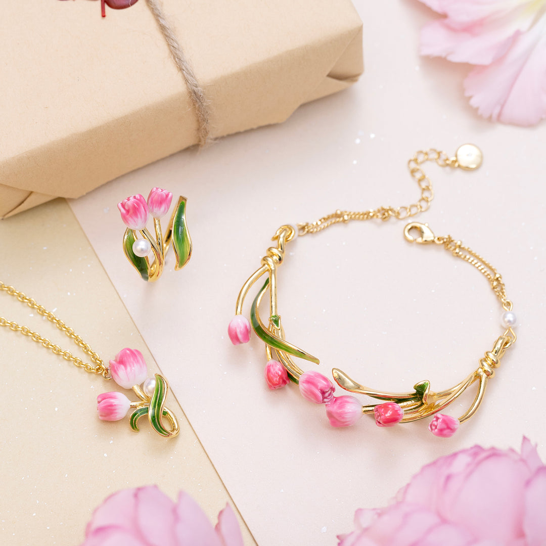 Selenichast Tulip Jewelry Set with Gift Wrapping