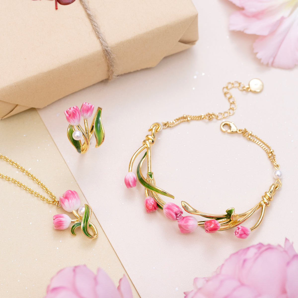 Selenichast Tulip Jewelry Set with Gift Wrapping