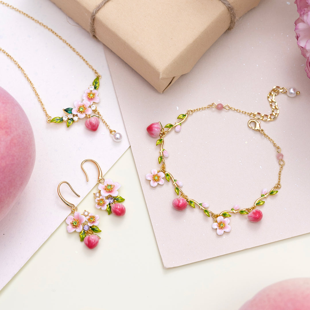 Selenichast Peach Jewelry Set with Gift Wrapping
