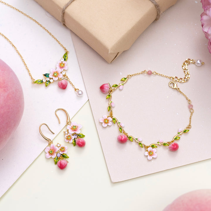Selenichast Peach Jewelry Set with Gift Wrapping