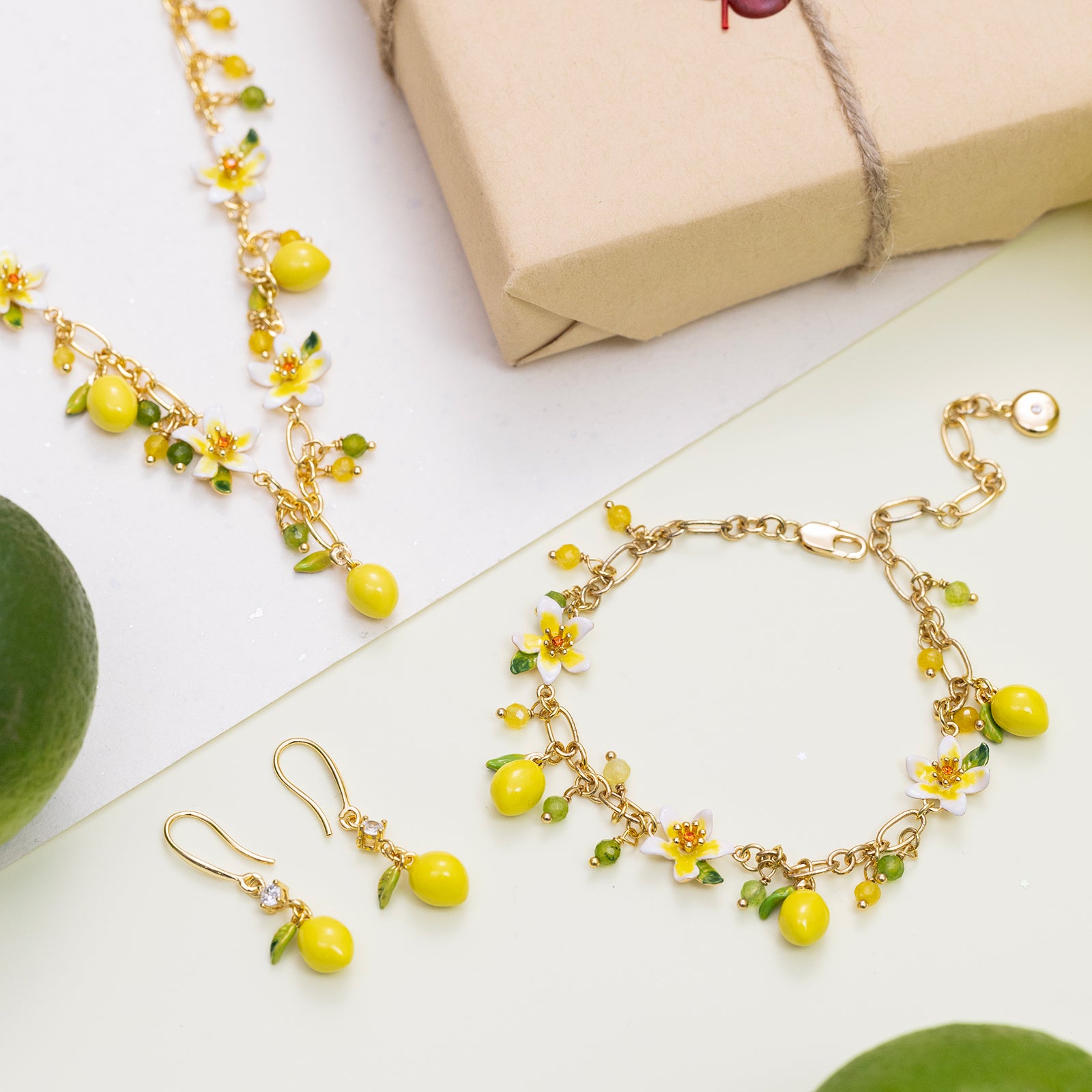 Selenichast Lemon Jewelry Set with Gift Wrapping