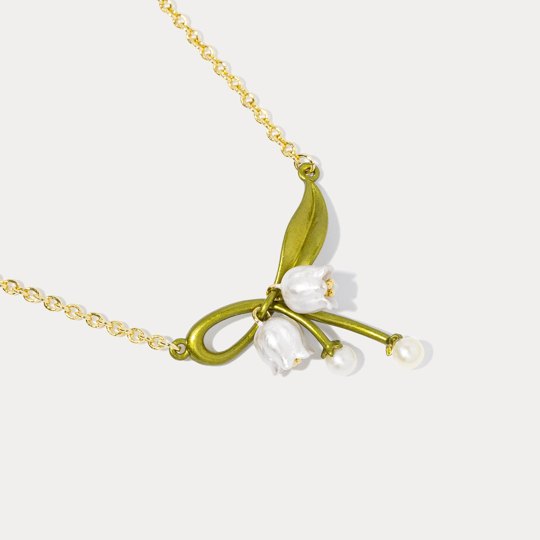 Lily of the valley Bow Necklace