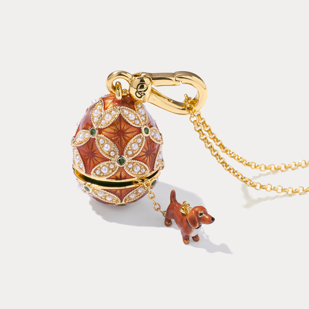 Dachshund Egg Locket Necklace