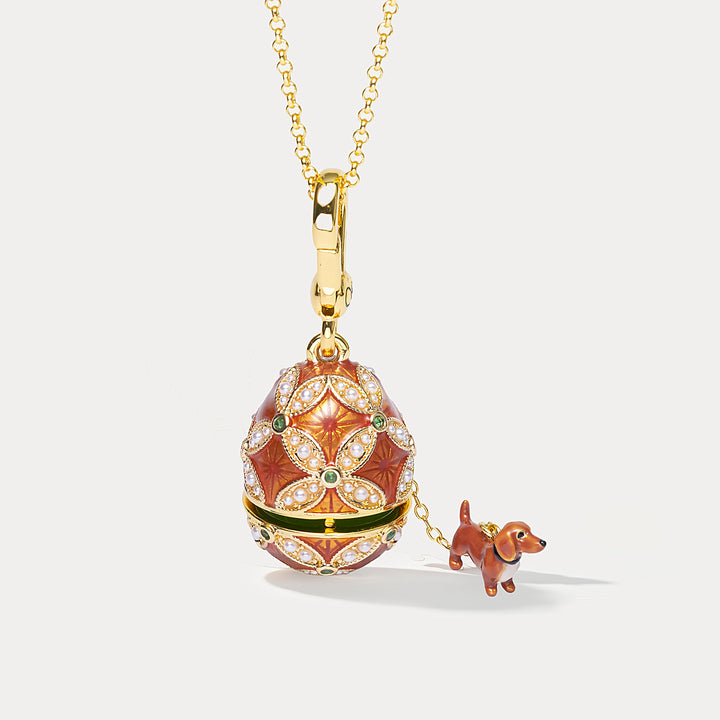 Dachshund Egg Locket Necklace