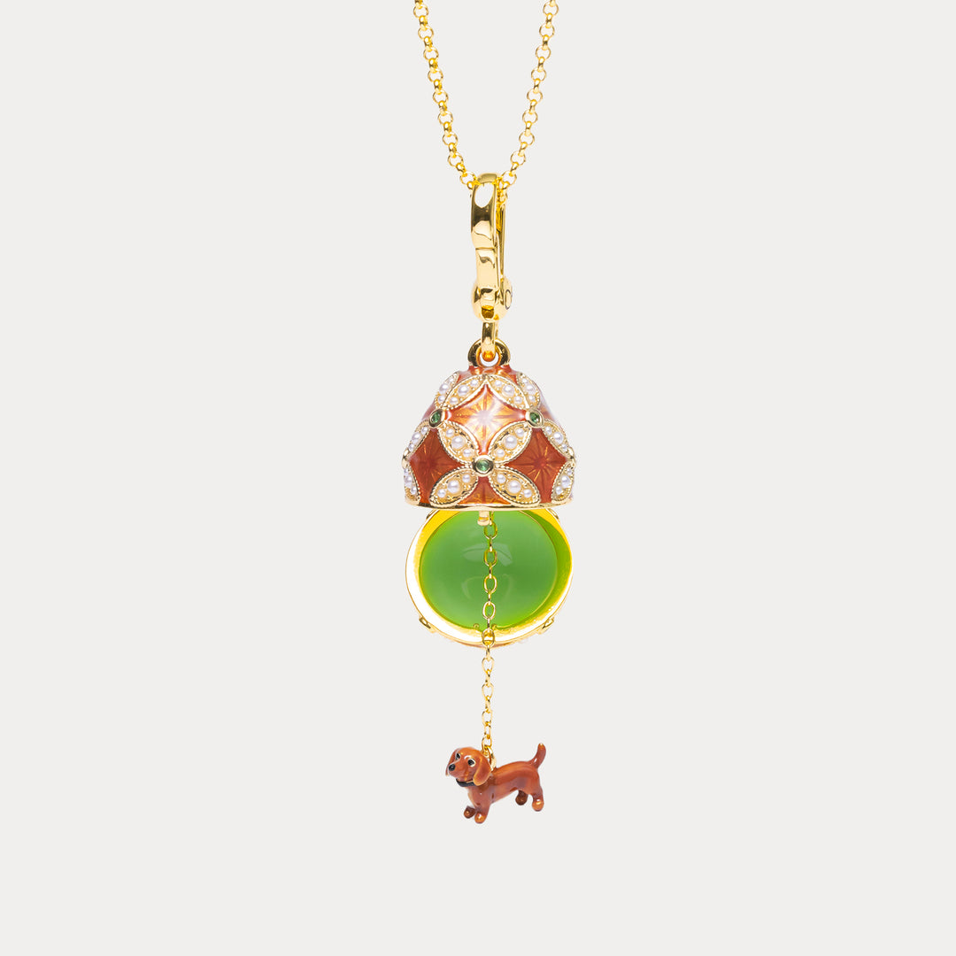 Dachshund Egg Locket Necklace