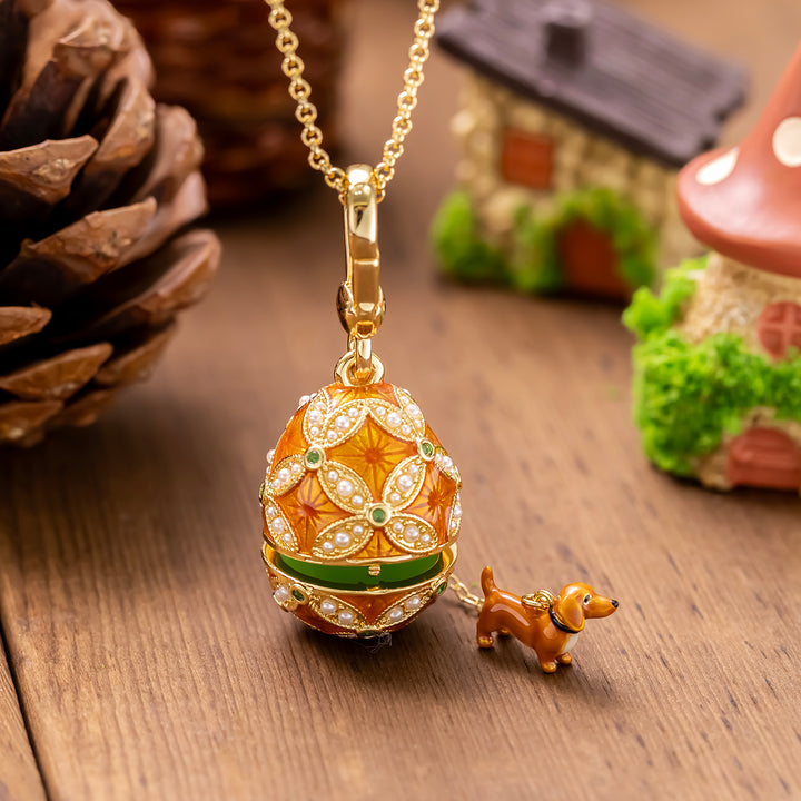 Dachshund Egg Locket Necklace