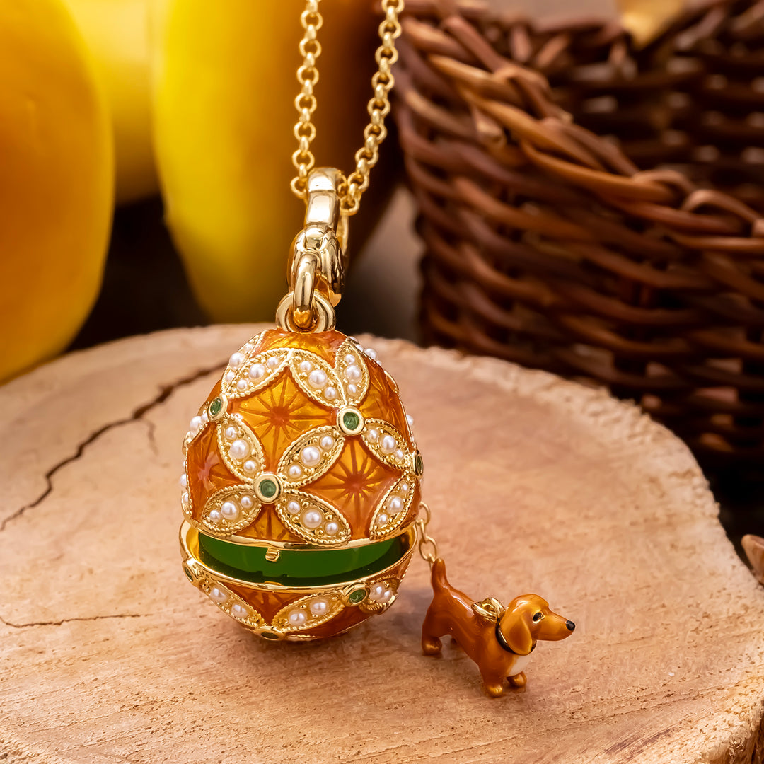 Dachshund Egg Locket Necklace