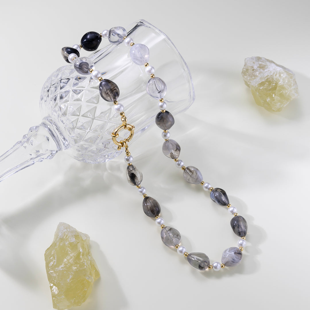 Black Beaded Necklace