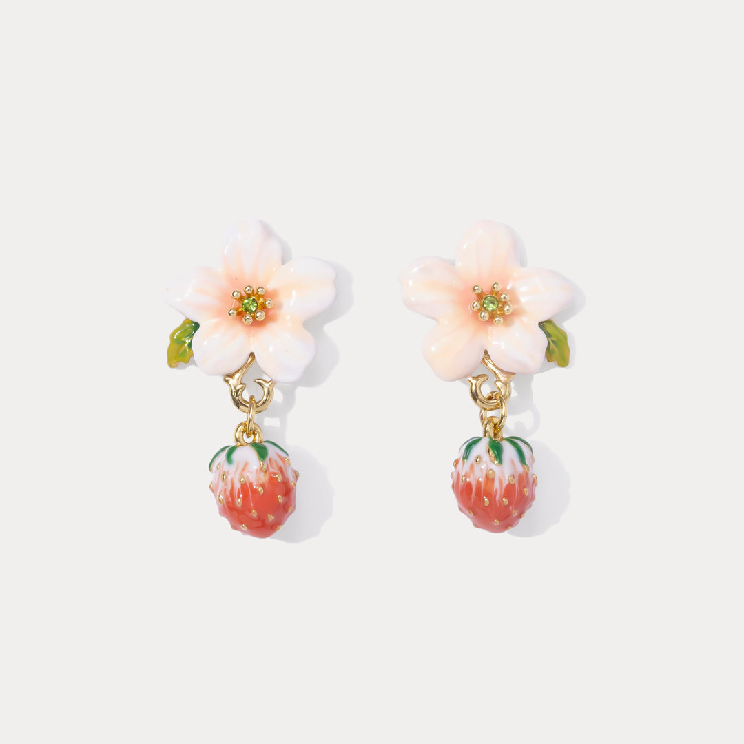 Strawberry Flower Earrings