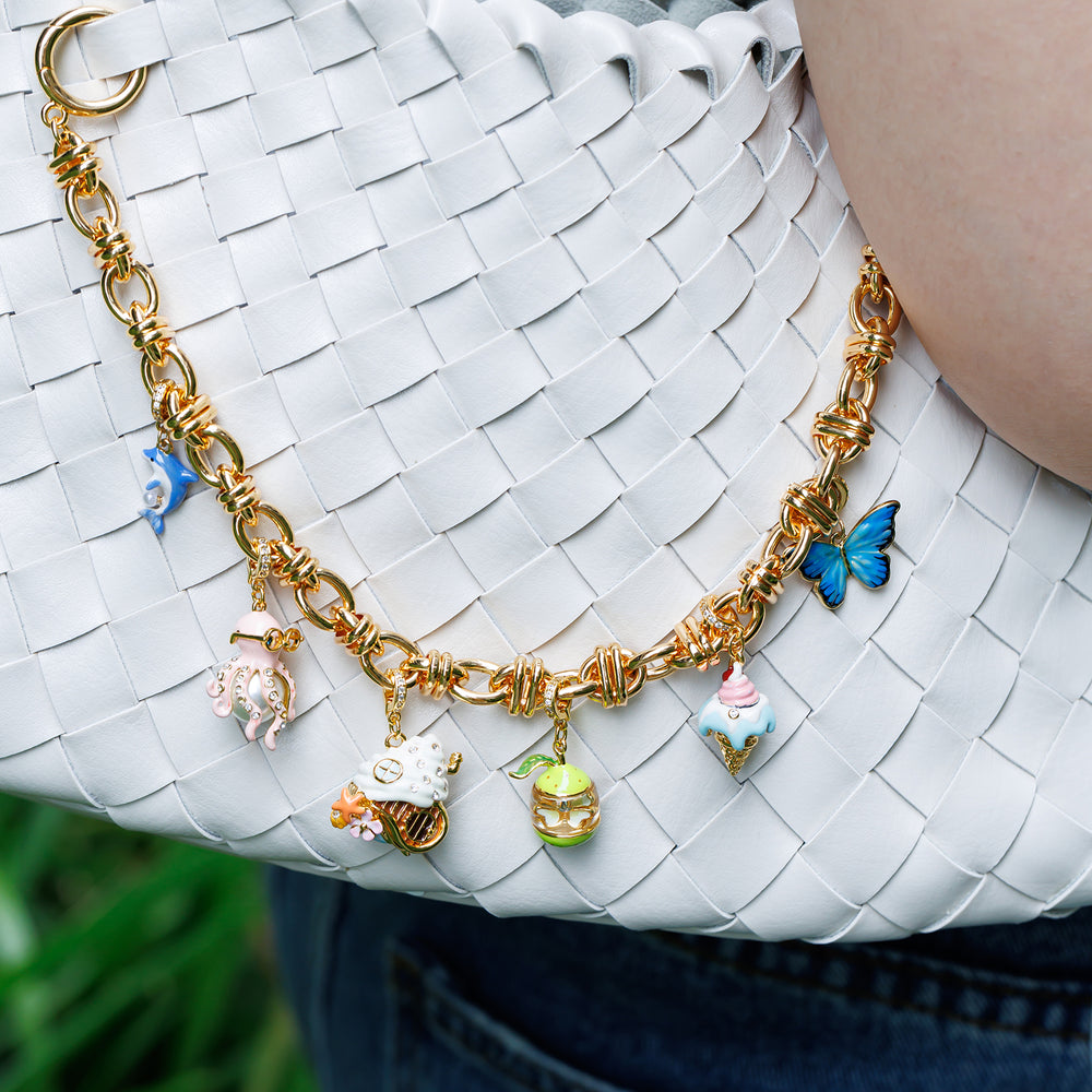 Selenichast Chunky Bag Charm Chain Statement Jewelry