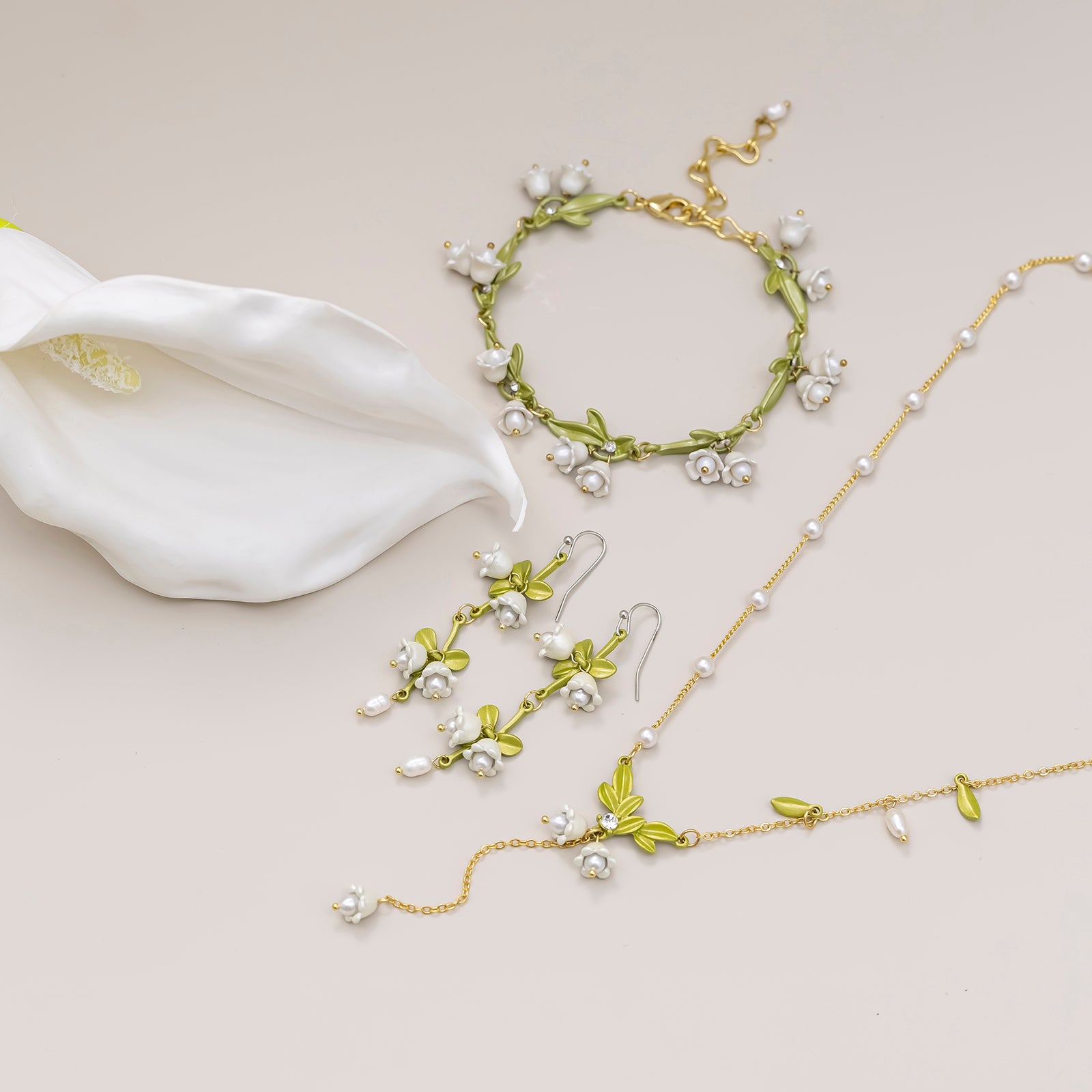 Selenichast Lily Of The Valley Earrings Botanical Flower Jewelry