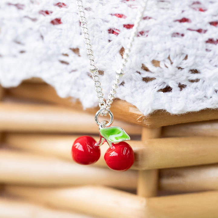 Cherry Necklace Silver Necklace Selenichast