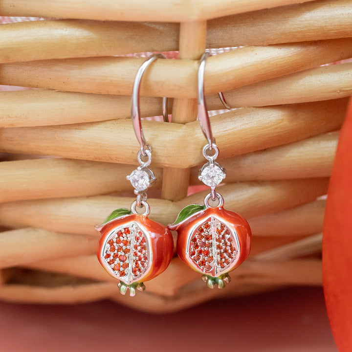 Selenichast Silver Pomegranate Earrings