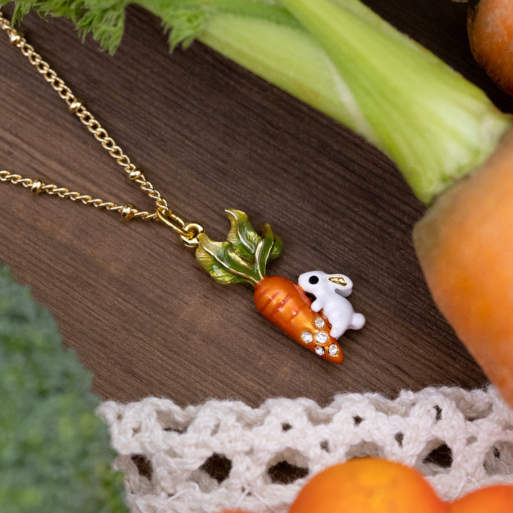 Carrot and Rabbit Necklace
