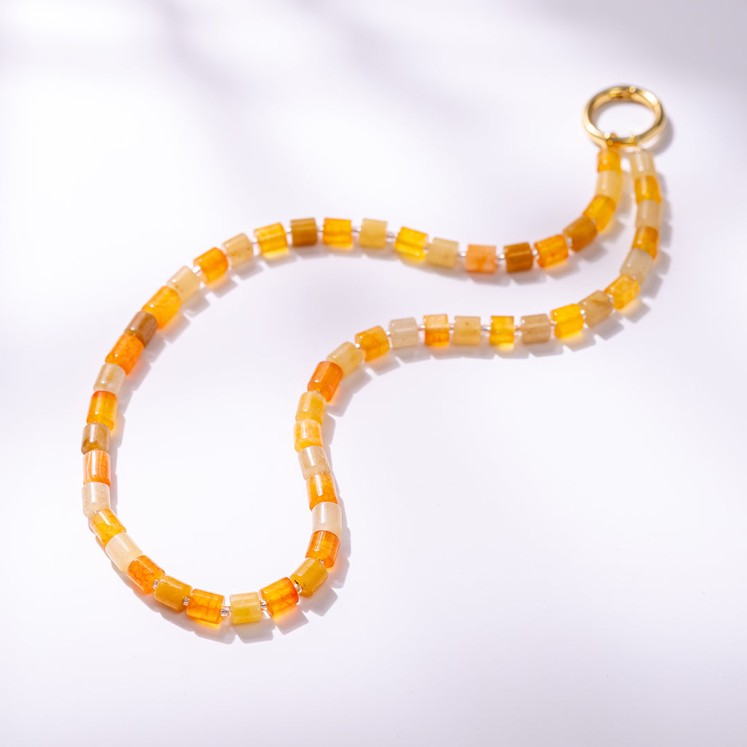 Orange Agate Bead Necklace