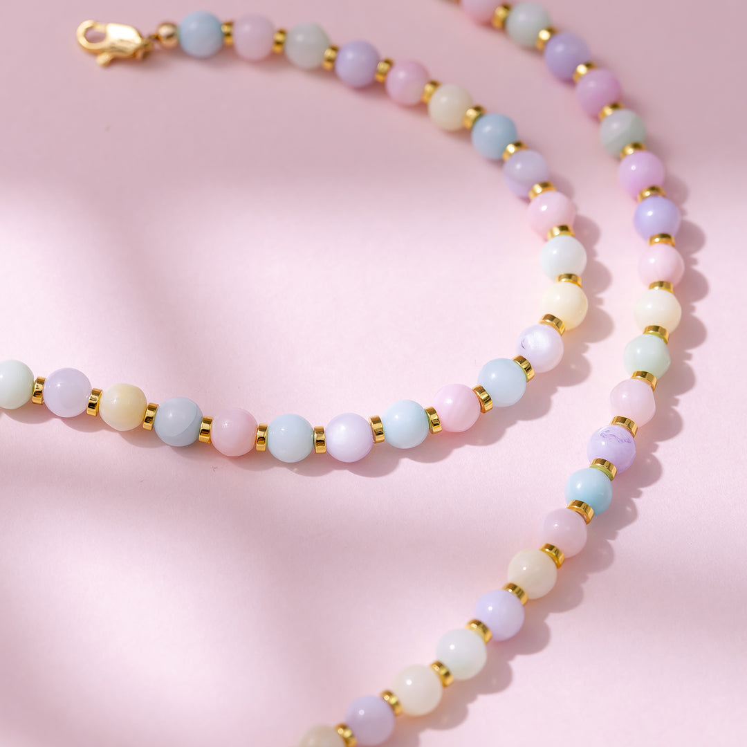 Morganite Bead Necklace
