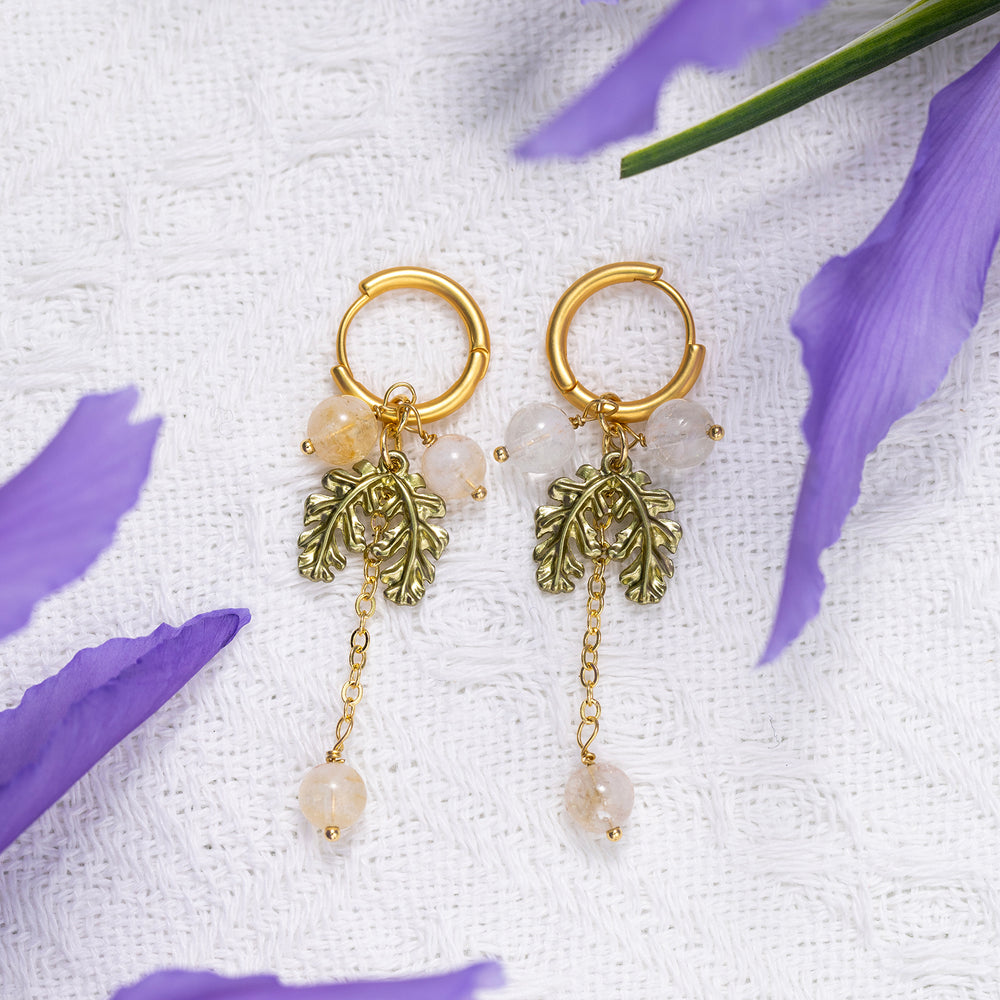 Gooseberry Earrings Leaf Jewelry and Summer Jewelry