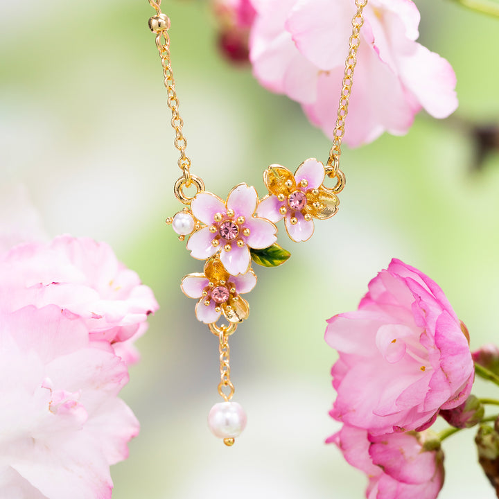 Sakura Necklace Spring Jewelry Enamel Jewelry