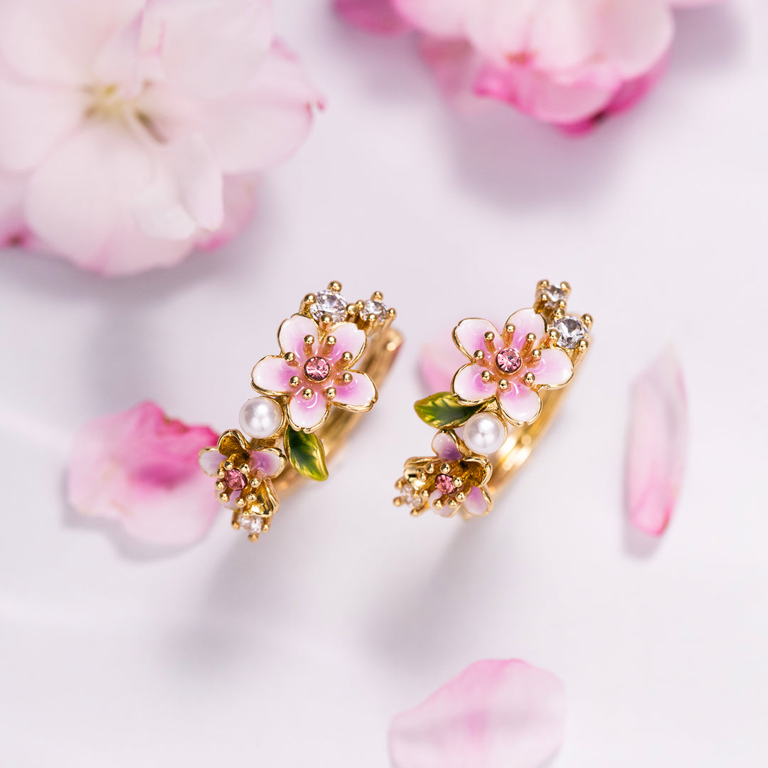 Sakura Earrings Enamel Jewelry 
