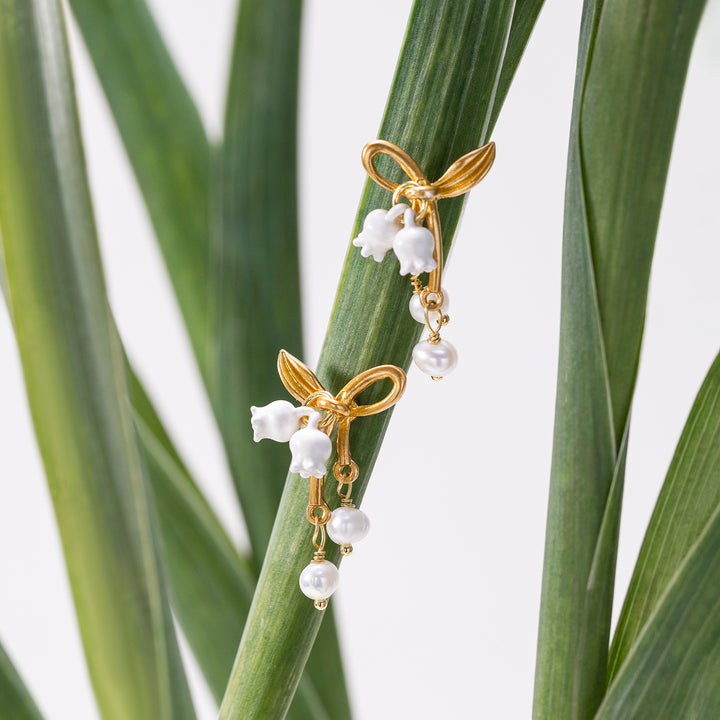 Gold Bow Earrings 18K Gold Jewelry 