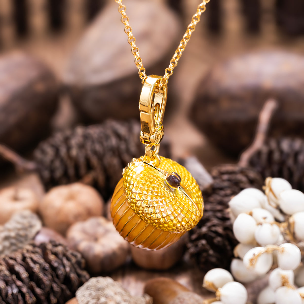 Selenichast Squirrel with Acorn Locket Necklace Wildlife Inspired Necklace
