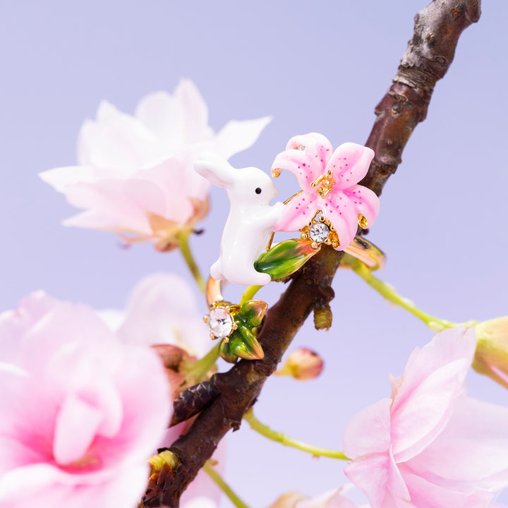 Lily Rabbit Ring 18K Gold Jewelry Gifts for Her