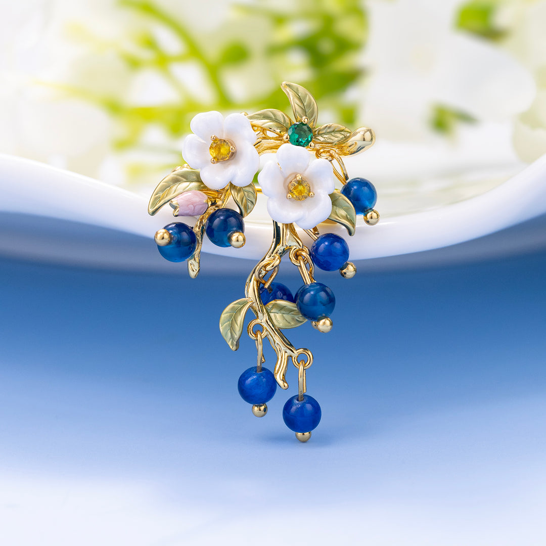 Blueberry Flower Brooch