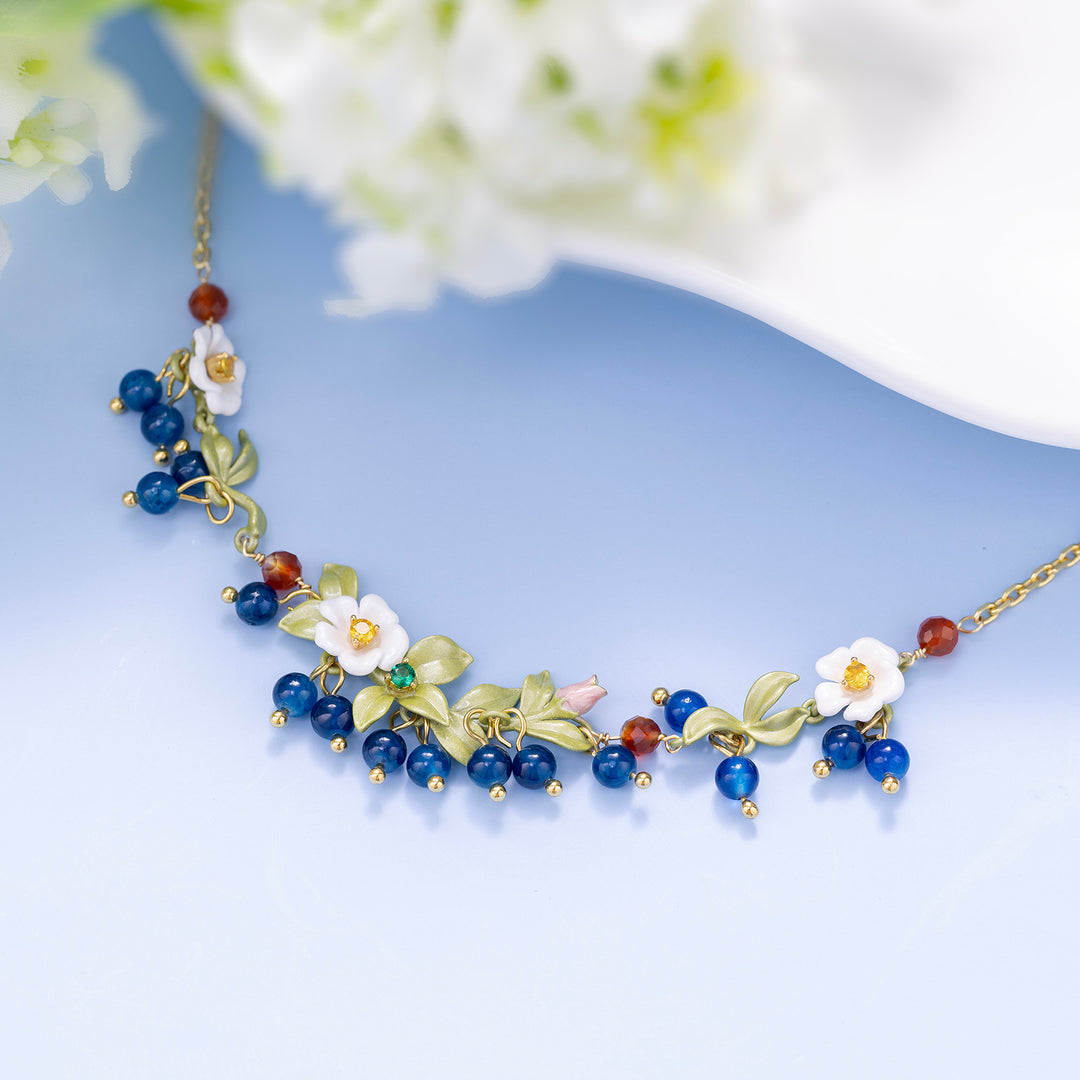 Blueberry Flower Necklace