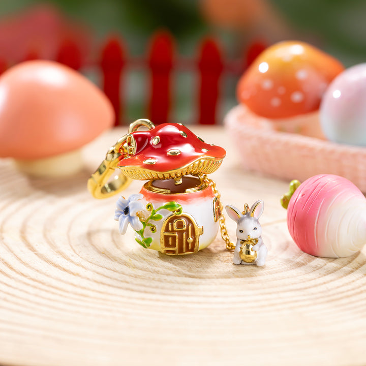 Rabbit Mushroom Locket Necklace