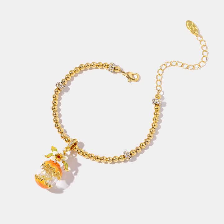 Orange Beaded Bracelet