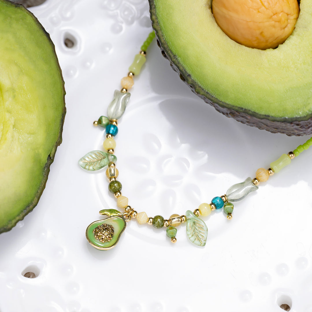 Selenichast Avocado Bead Necklace Summer Gifts for Women