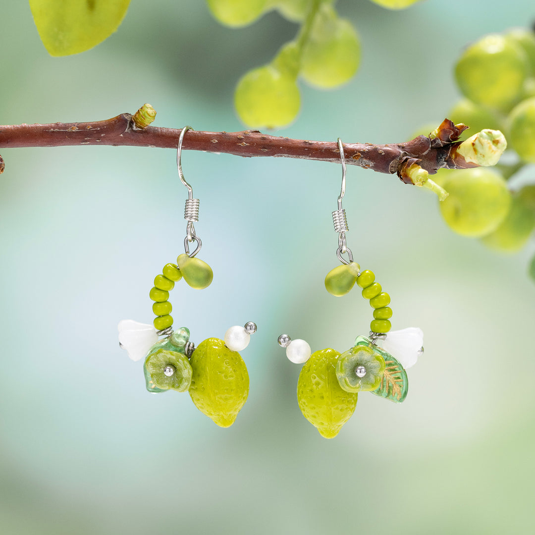 Selenichast Lemon Beaded Earrings