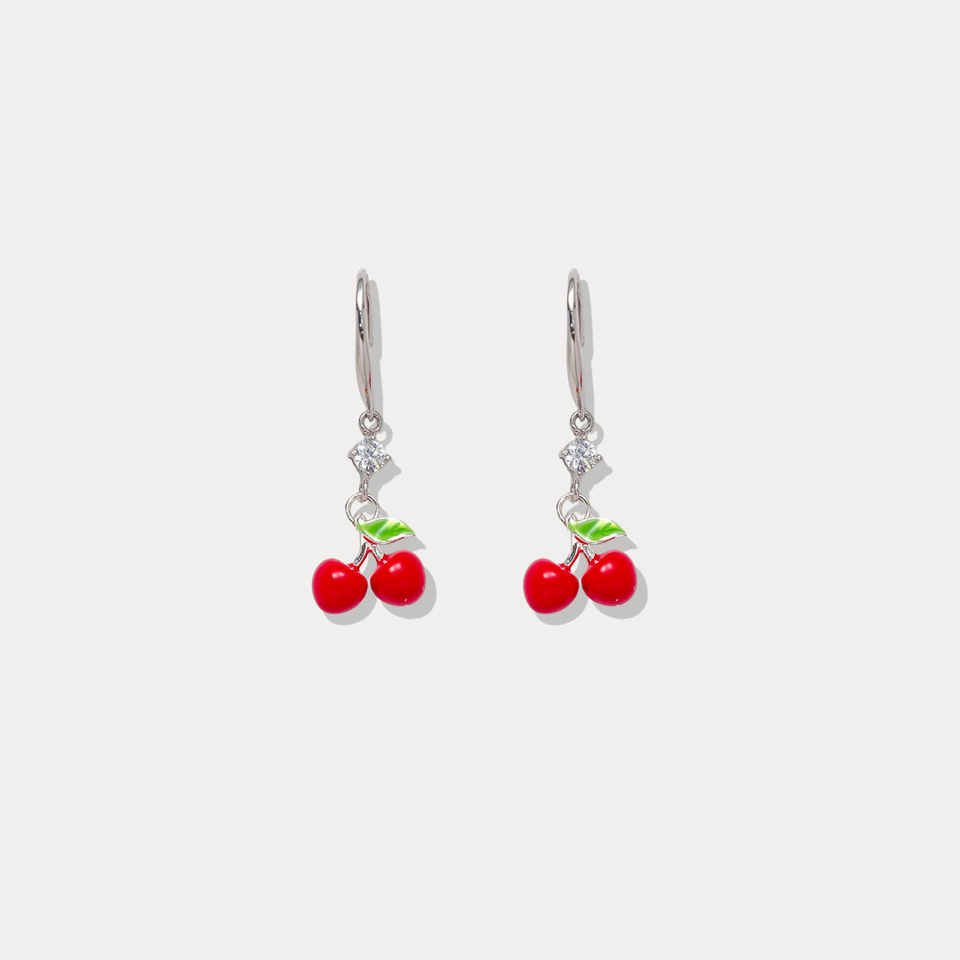 Silver Cherry Earrings Selenichast