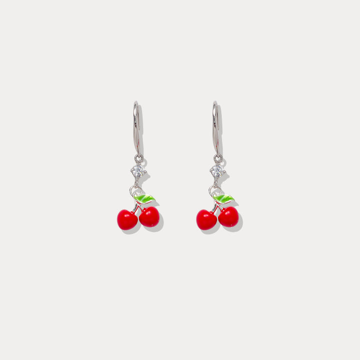 Silver Cherry Earrings Selenichast